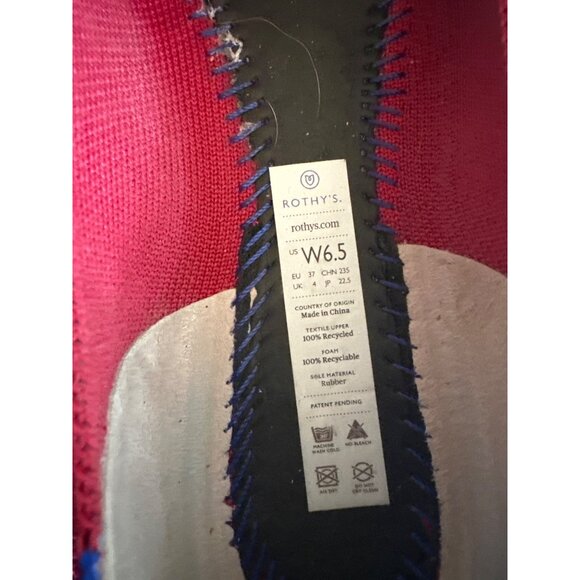 Rothys Womens Round Toe Flats 6.5 Solid Red Recycled Materials - Picture 6 of 6